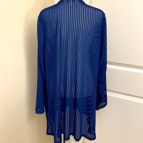 Susan Graver open front flowy Long cardigan kimonos swim cover Up Womens L QVC - Picture 2 of 5